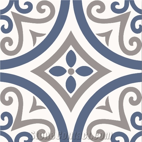 Carousel Blue Cement Tile