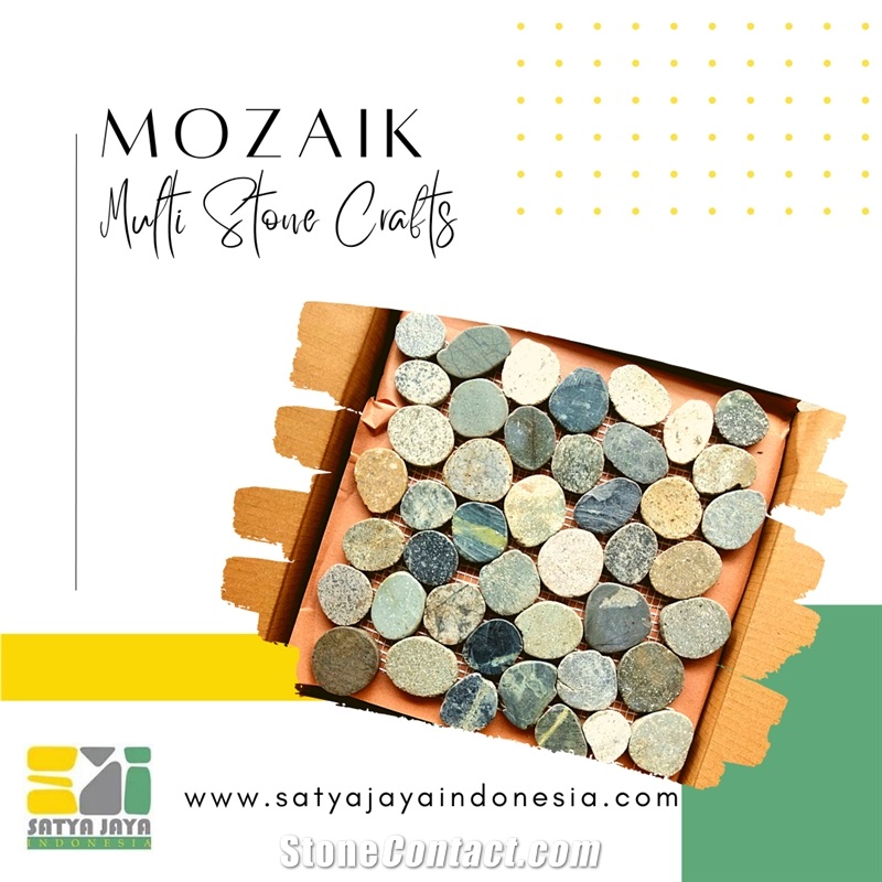 Sukabumi Green Stone Mosaic, Pebble Stone Mosaic