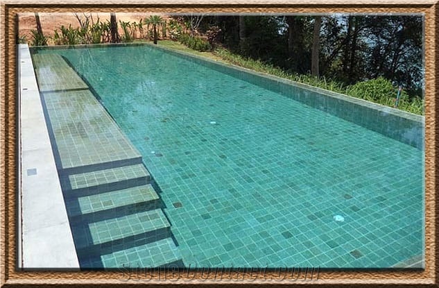Sukabumi Green Stone Pool Coping, Pool Tiles
