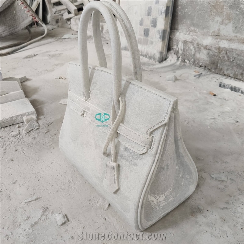 China White Marble Bag Stone Bags Stone Crafts Marble Gifts