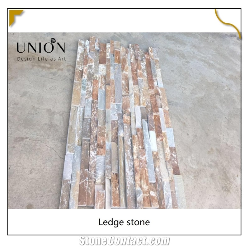 UNION DECO Beige Slate Ledger Panel Stacked Stone Panel
