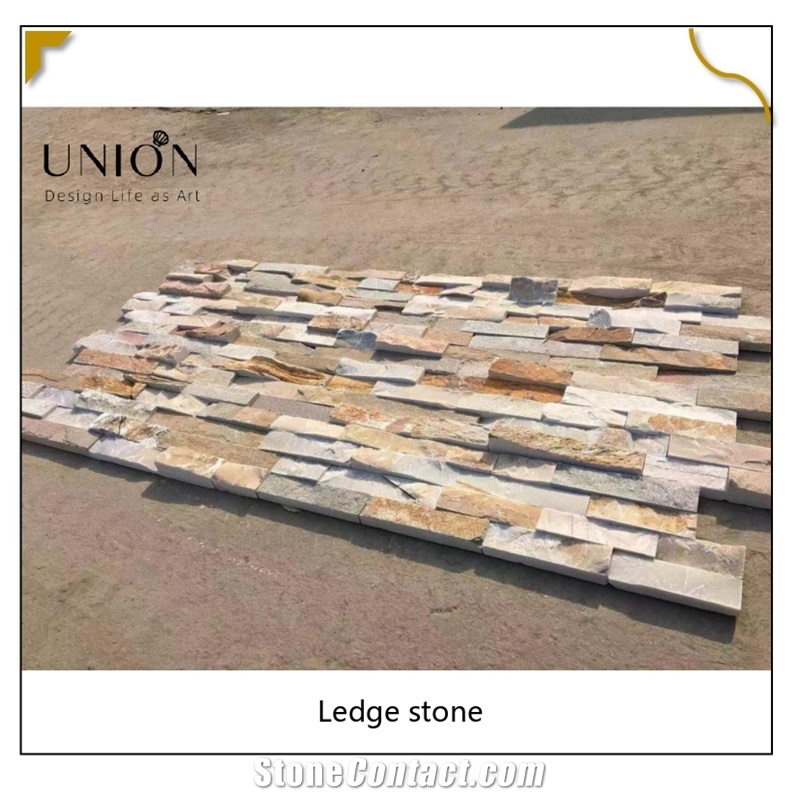 UNION DECO Beige Slate Stacked Stone Panel Thin Stone Veneer