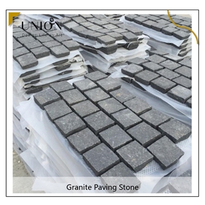 UNION DECO Black Granite Cube Stone For Sideway Pavement