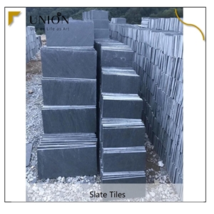 UNION DECO Black Slate Natural Split Face Wall Floor Tile