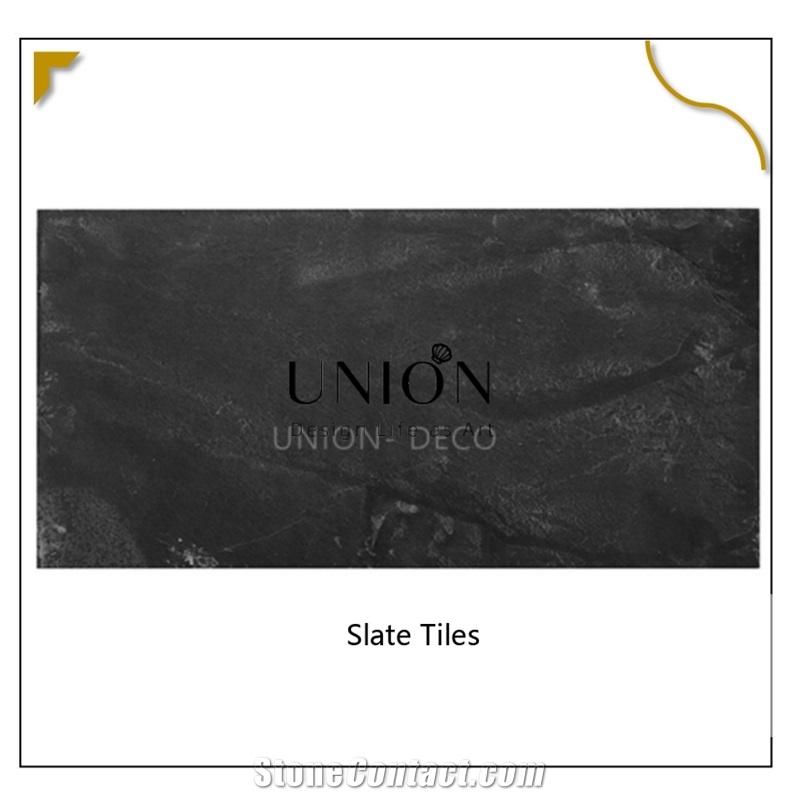 UNION DECO Black Slate Tile Natural Split Face Slate Paving