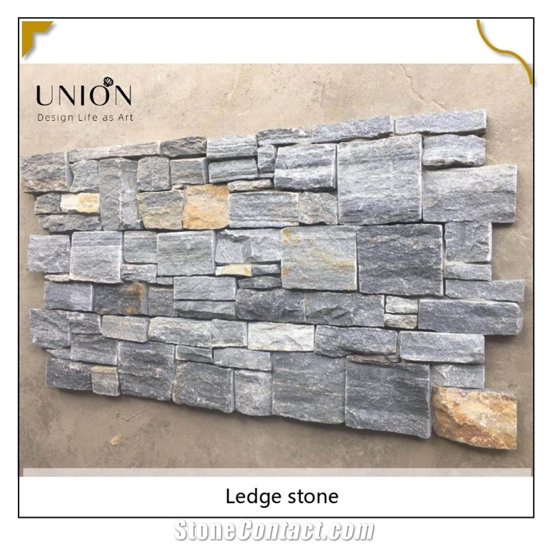 UNION DECO Cloudy Grey Quartzite Stone Outdoor Wall Cladding