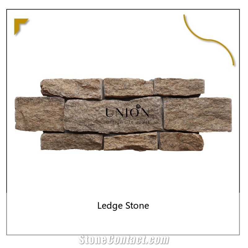 UNION DECO Granite Stacked Stone Wall Corner Ledger Panel