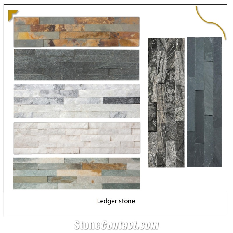 UNION DECO Multicolor Slate Stacked Stone 15X55cm Wall Panel