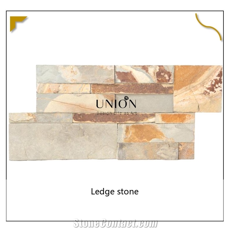 UNION DECO Multicolor Slate Wall Cladding For Fireplace Wall