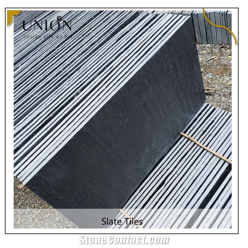 UNION DECO Natural Black Cube Slate Tile