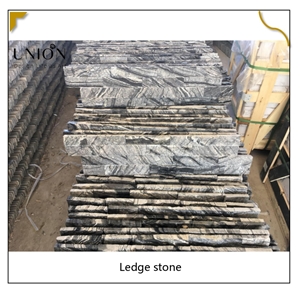 UNION DECO Natural Black Wooden Ledge Stone Panel Veneer