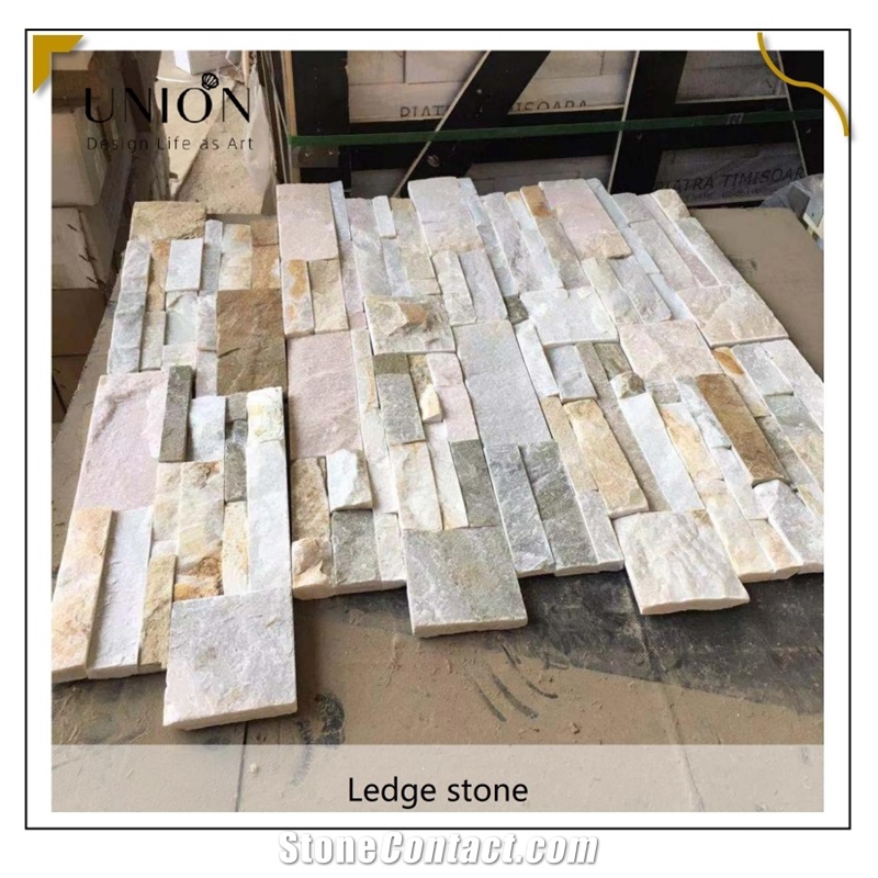 UNION DECO Natural Slate Stone Wall Panel S Shape Stone Tile