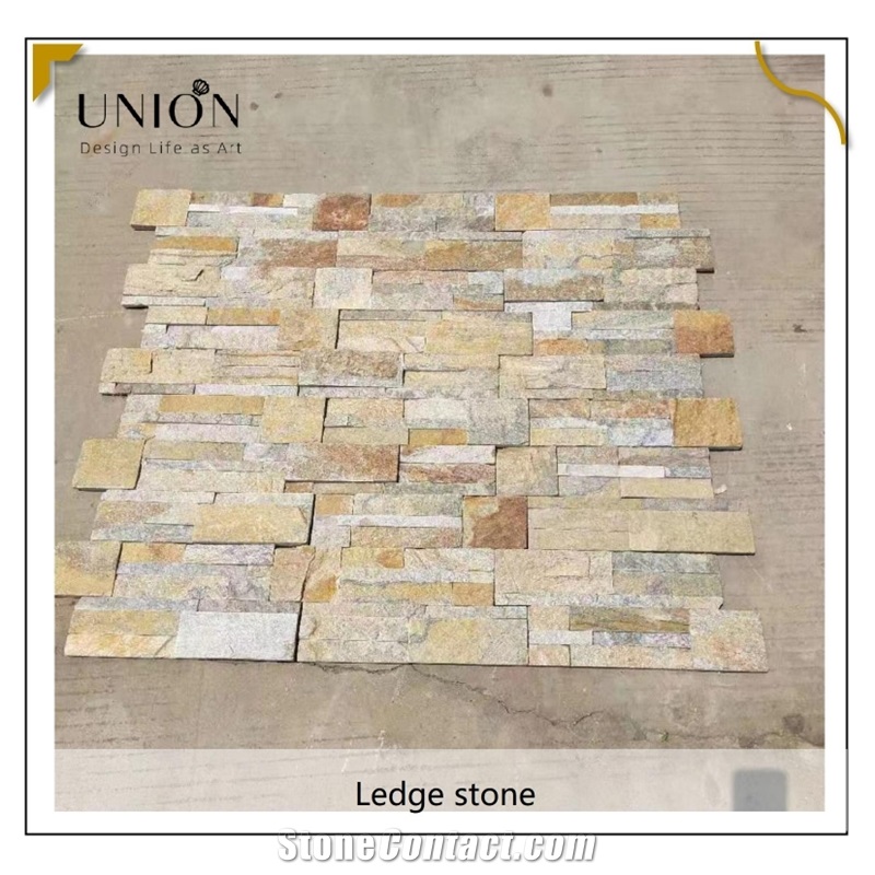 UNION DECO Natural Split China Rust Slate Stacked Stone Panel