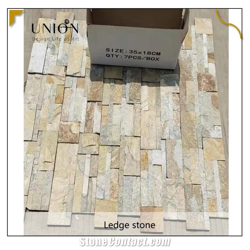 UNION DECO Outdoor China Rust Slatewall Stacked Stone Tile