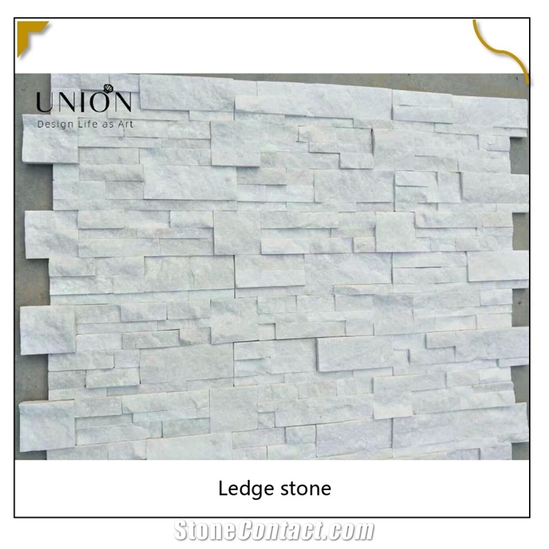 UNION DECO Pure White Quartzite Veneer Wall Cladding Stone