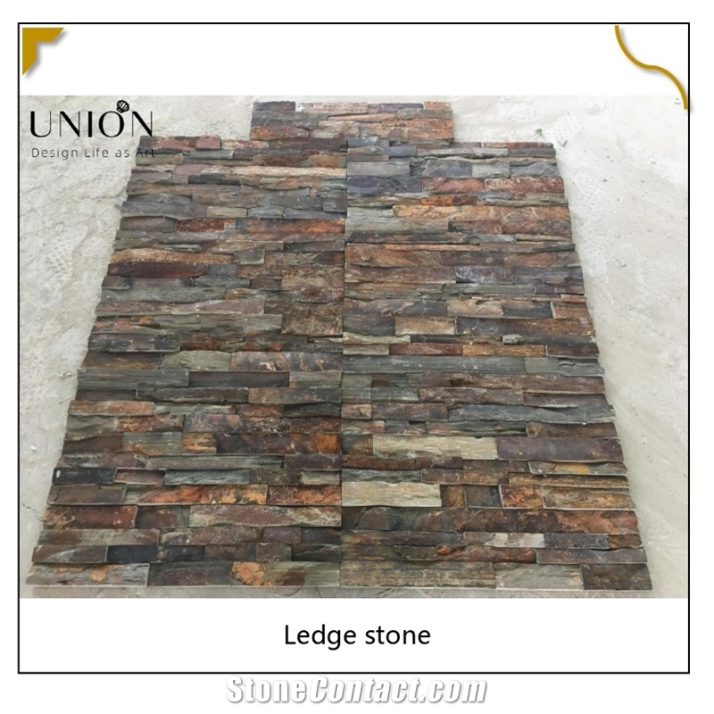 UNION DECO Rusty Slate Ledge Stone Thin Wall Panel Veneer