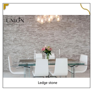 UNION DECO Split Face White Wooden Vein Culture Stone Panel