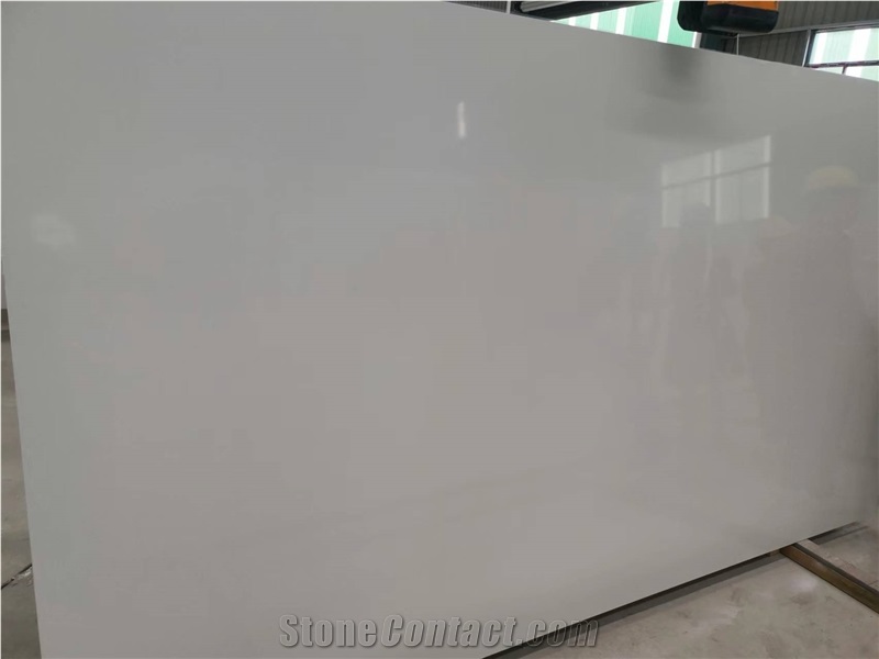Pure White Artificial/Engineered  Quartz Slabs And Tiles