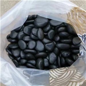 Black Polished Pebble Stone Washed River Stone