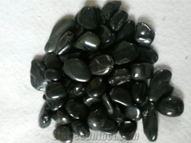 Black Polished Pebble Stone Washed River Stone