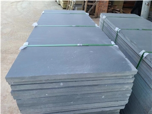Black Sandstone Slabs Semi Honed Finished Big Tiles