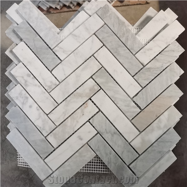 Carrara White 310X310x10mm Mosaic Indoor Flool Tiles