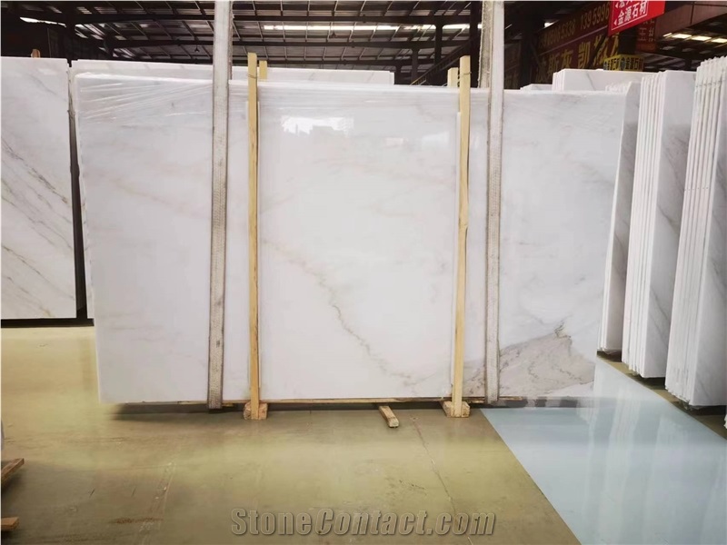 China White Marble Slabs Guangxi Cararra White