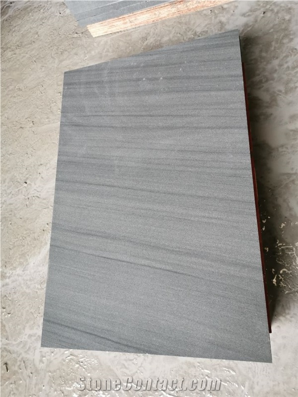 Cyan Grey Sandstone Textured Wall Tiles