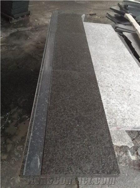 G684 Old Stone Stair Treads With Rebate Fuding Black Pearl Granite