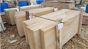 Gold Wooden Vein Sandstone Slabs, Sandstone Tiles