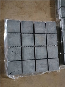 Hainan Black Basalt With Mesh Cobblestone Backed Pavers