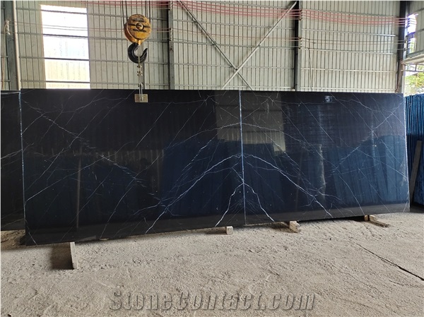 Nero Marquina Black Marble Pattern Slabs Floor Tiles