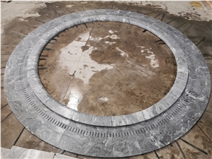 Nero Santiago Grey Pool Coping With Drilled Drainage Holes