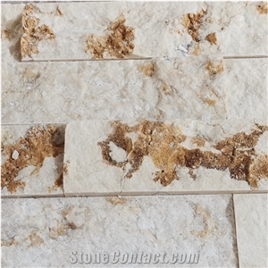 White Gold Leaf Cultured Stone Wall Cladding Panels