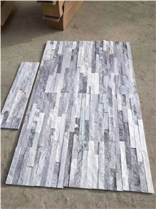 White Mixed Black Sandstone Cultured Stone For Wall Caldding