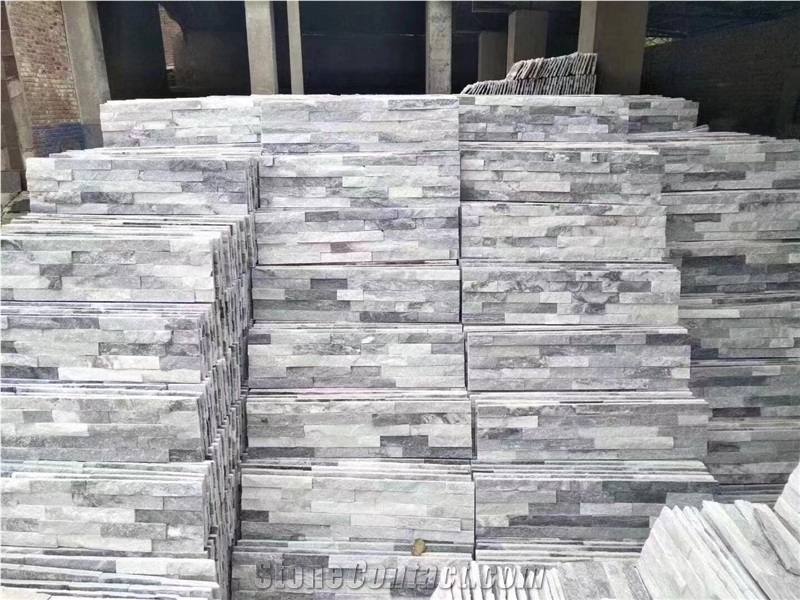 White Mixed Black Sandstone Cultured Stone For Wall Caldding