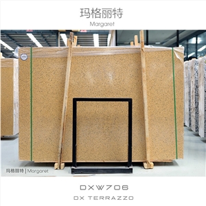 Yellow Color Artificial Stone Precast Terrazzo Slabs