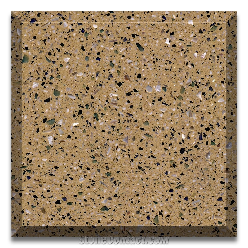 Yellow Color Artificial Stone Precast Terrazzo Slabs