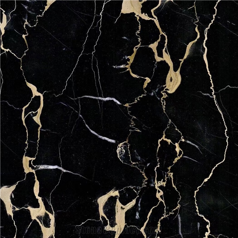 Portoro Black Gold Luxury Marble Tiles Flooring Decoration