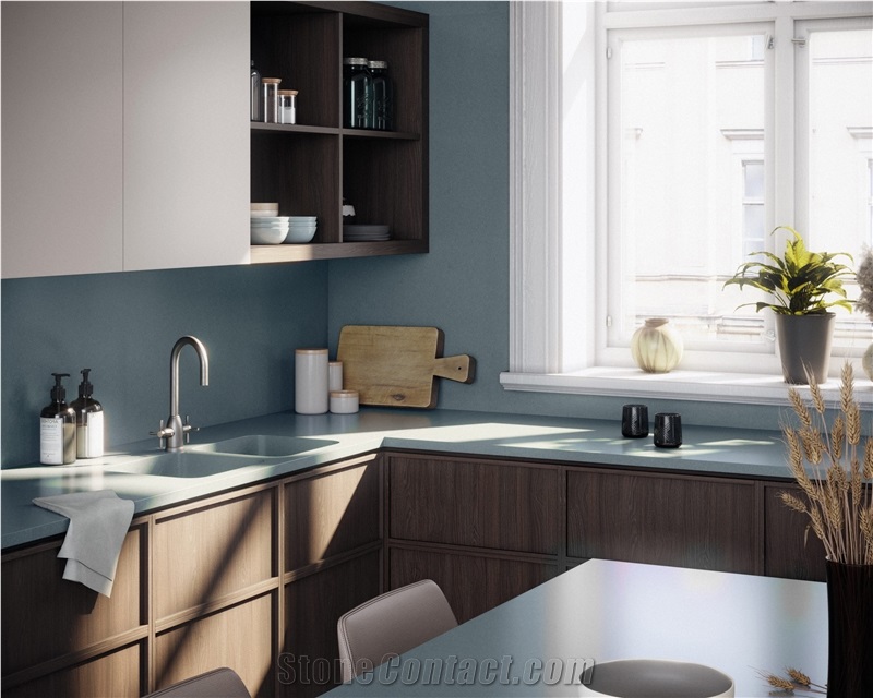 Cala Blue Silestone Solidsurface Kitchen Countertop