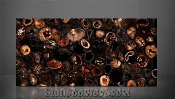 Agate Black Fantasy Semiprecious Stone Slabs