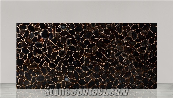 Agate Black Gold Gem Stone Semiprecious Stone Slabs