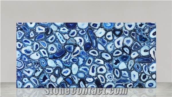 Agate Blue Gemstone Semiprecious Stone Slabs