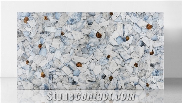 Agate Blue Moss Semiprecious Stone Slabs