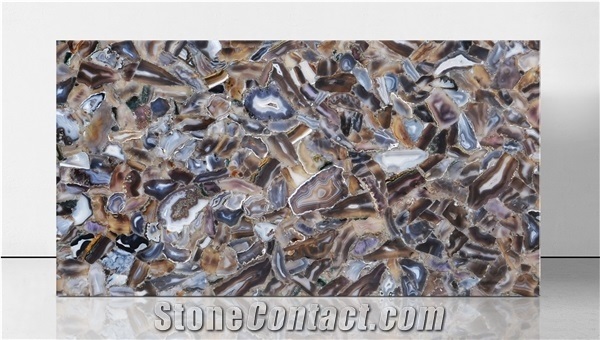 Agate Blue Silk Semiprecious Stone Slabs