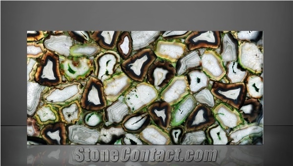 Agate Green Eye Gemstone Semiprecious Stone Slabs