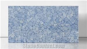 Calcite Blue Gemstone Slabs, Semiprecious Stone Slabs