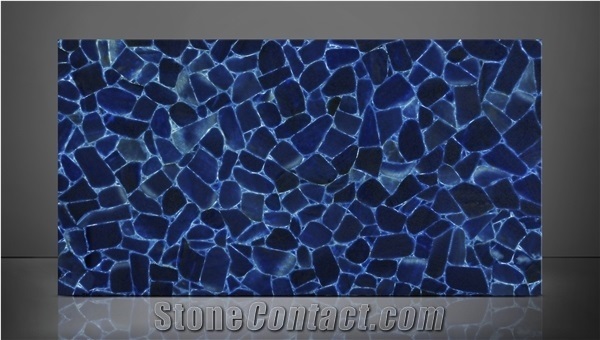Calcite Blue Gemstone Slabs, Semiprecious Stone Slabs