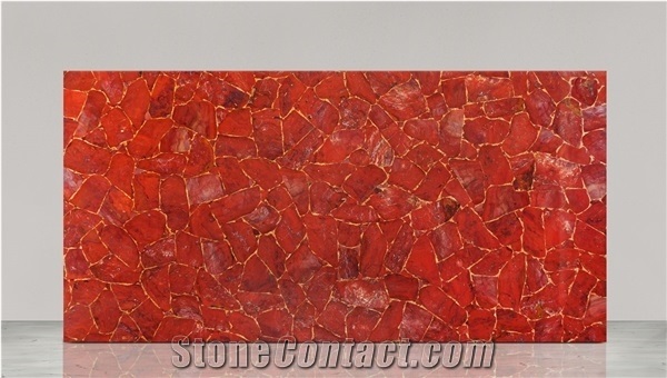 Jasper Red Gemstone Slabs, Semiprecious Stone Slabs
