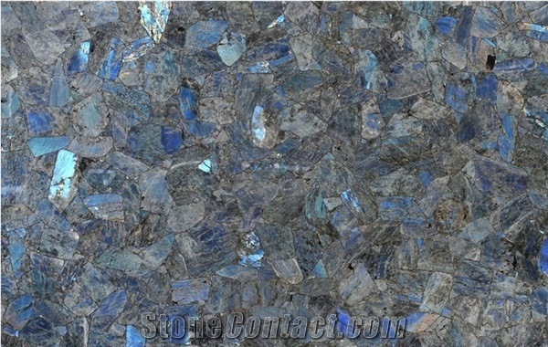 Labradorite Blue Gemstone Slabs, Semiprecious Stone Slabs
